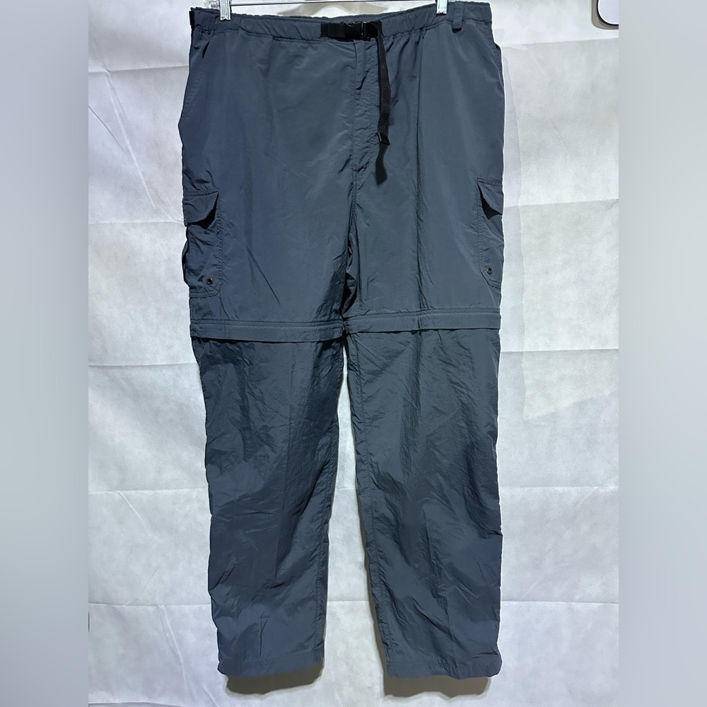 REI Convertible Pants Mens XXL Length 34 Blue Belted Zip Hiking Gorpcore Outdoor